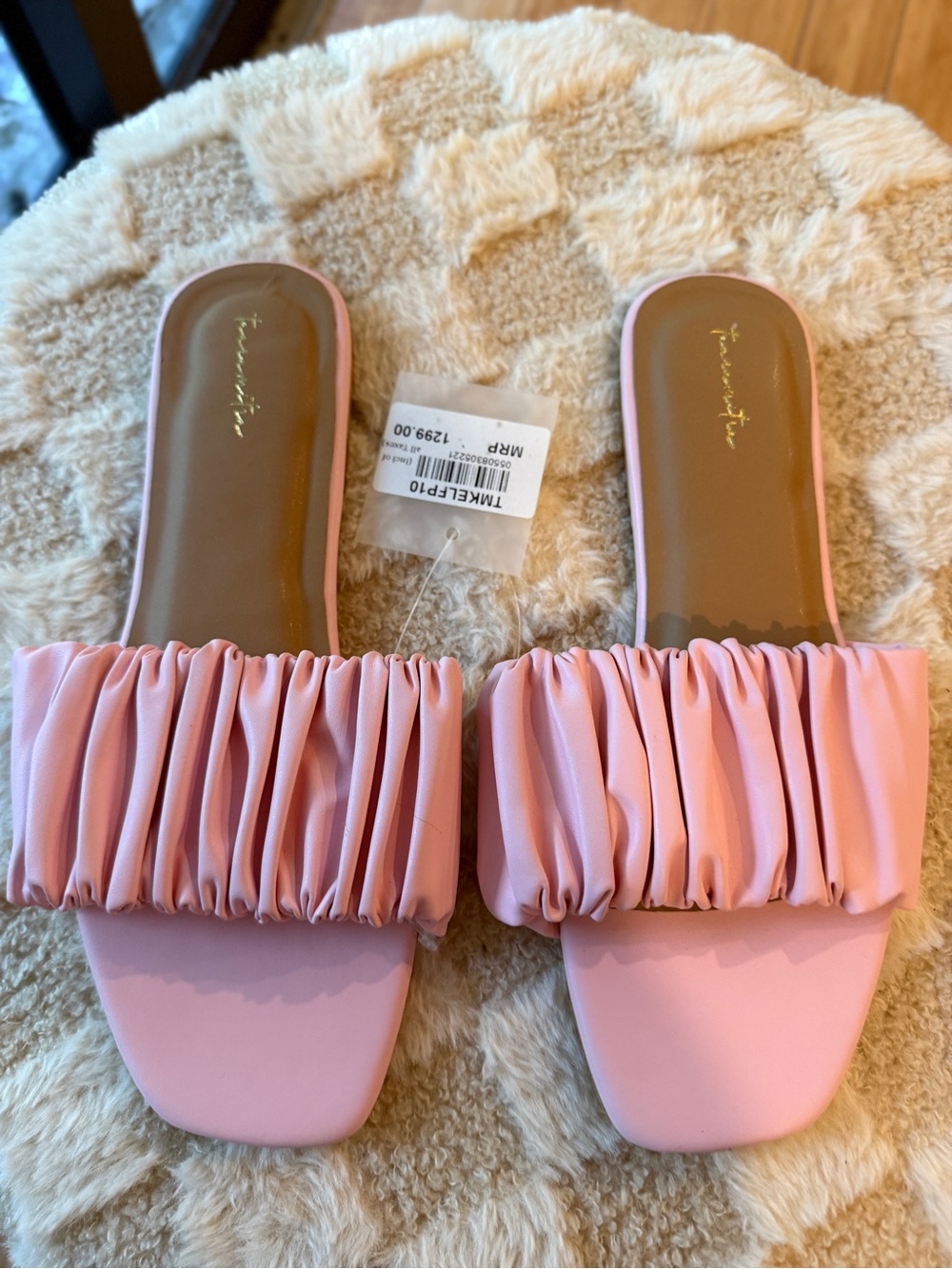 Women’s Ruched Slide Sandals - Pink